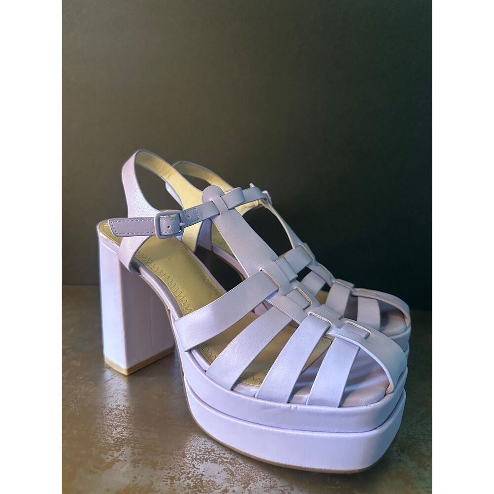 BP Nordstrom Platform Sandals 8.5 Fisherman Festival Club Sexy Caged Purple Maya